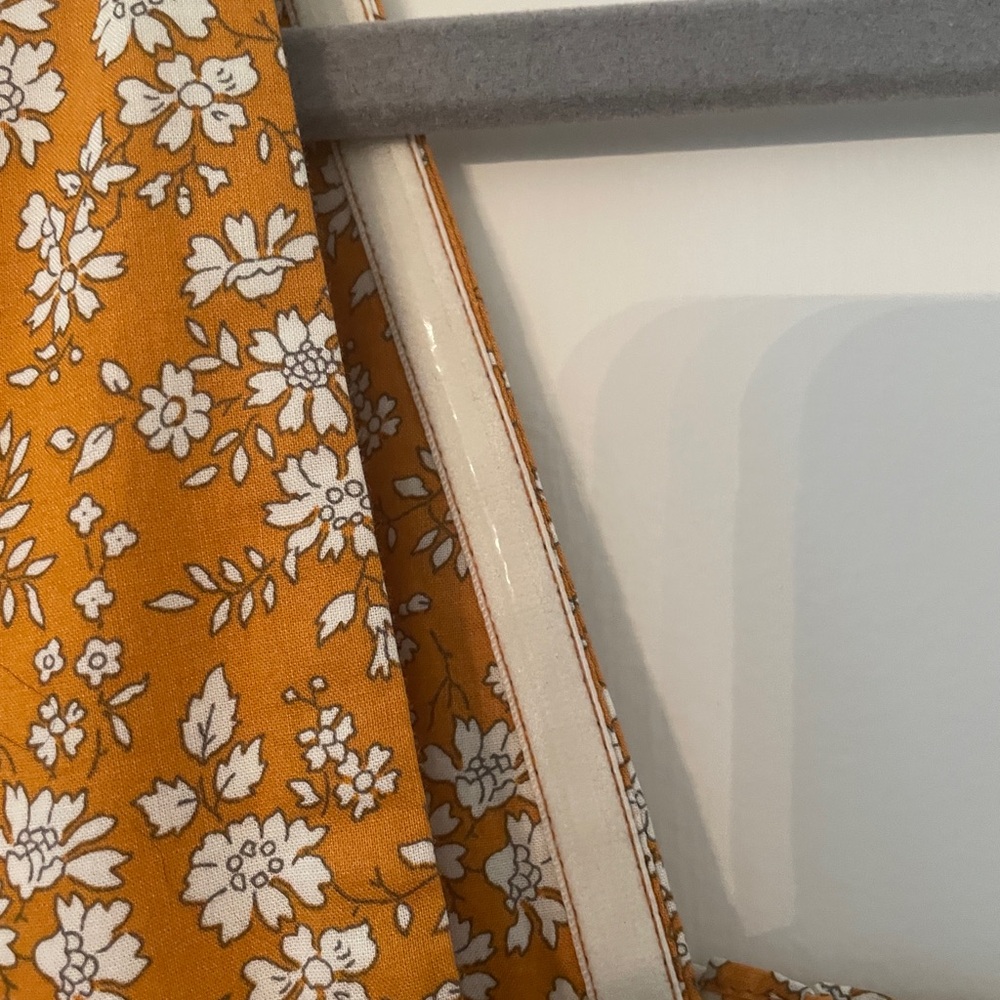 Anthropologie Mender Smocked Yellow Floral Midi Dress Size Large - Picture 5 of 5